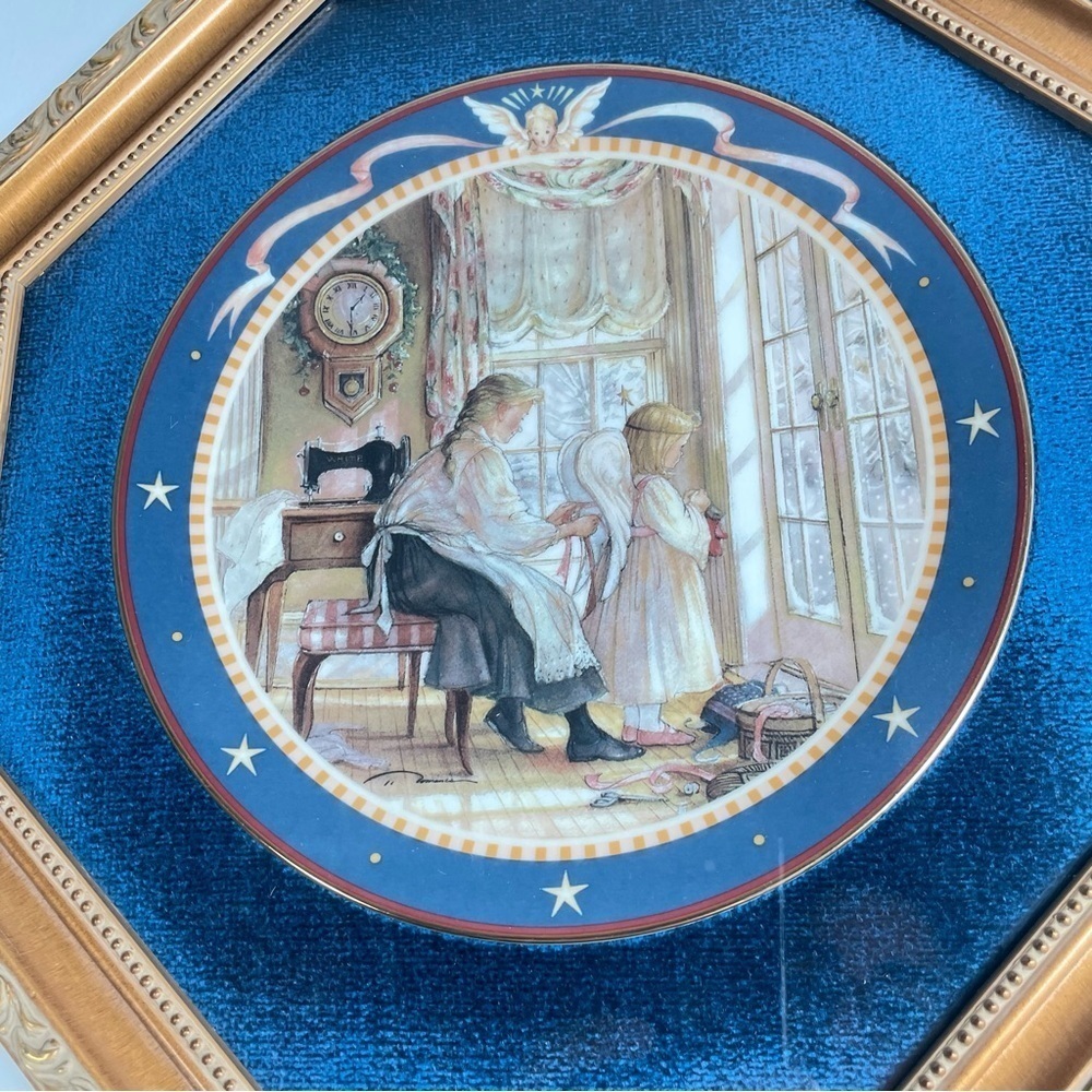 Vintage 1999 Trisha Romance Patient Angel Framed Collector’s Plate Wall Decor - Picture 2 of 11